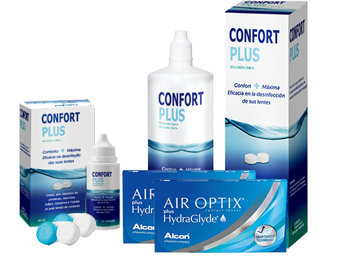 Lentes de Contato Air Optix Plus HydraGlyde + Confort Plus - Packs