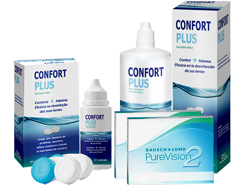 Lentes de Contato Purevision2 + Confort Plus - Packs