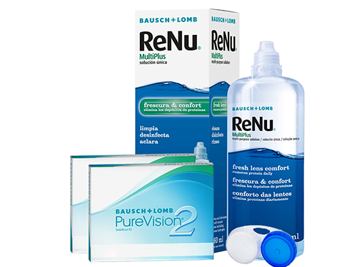 Lentes de Contato Purevision2 + Renu Multiplus - Packs