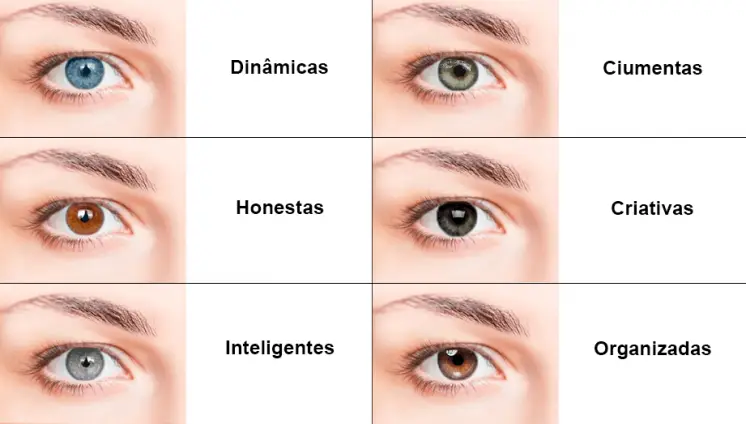 Personalidades diferentes para cada cor de olhos Personalidades diferentes para cada cor de olhos