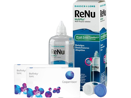Lentes de Contato Biofinity Toric + Renu Multiplus - Packs