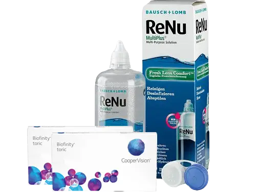 Lentes de Contato Biofinity Toric + Renu Multiplus - Packs