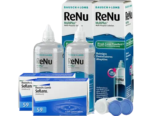 Lentes de Contato Soflens 59 + Renu Multiplus - Packs