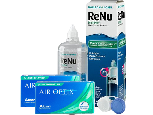 Lentes de Contato Air Optix for Astigmatism + Renu Multiplus - Packs