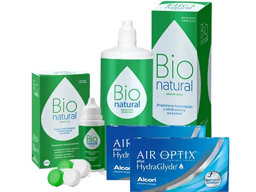 Lentes de Contato Air Optix Plus HydraGlyde + BioNatural - Packs