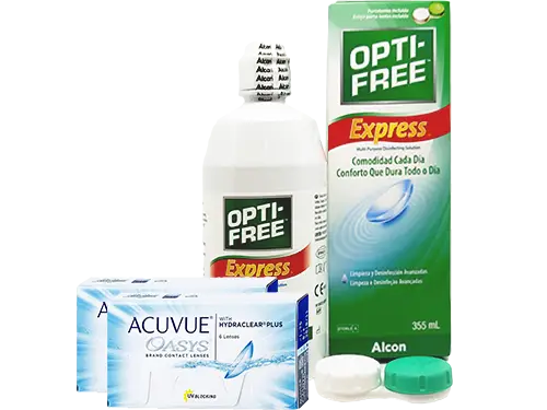 Lentes de Contato Acuvue Oasys + Opti-Free Express - Packs