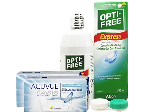 Lentes de Contato Acuvue Oasys for Astigmatism + Opti-Free Express - Packs