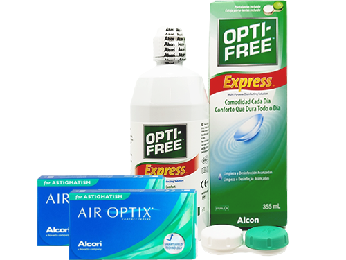 Lentes de Contato Air Optix for Astigmatism + Opti-Free Express - Packs