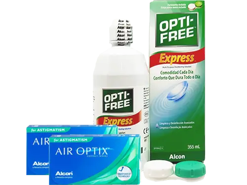 Lentes de Contato Air Optix for Astigmatism + Opti-Free Express - Packs