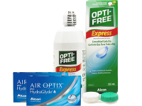 Lentes de Contato Air Optix Plus HydraGlyde + Opti-Free Express - Packs
