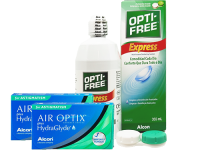 Lentes de Contato Air Optix Plus HydraGlyde for Astigmatism + Opti-Free Express - Packs
