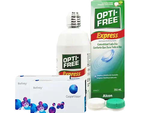 Lentes de Contato Biofinity + Opti-Free Express - Packs