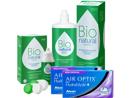 Lentes de Contato Air Optix Plus HydraGlyde Multifocal + BioNatural - Packs
