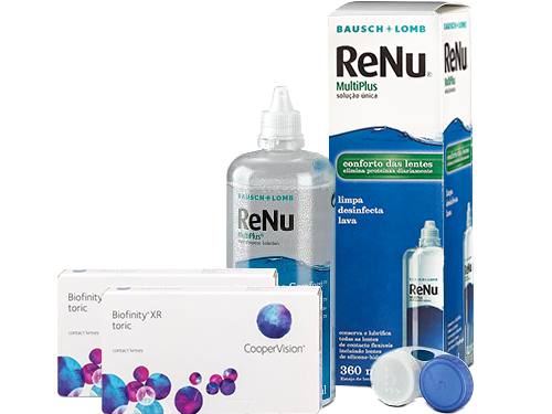 Lentes de Contato Biofinity Toric XR + Renu Multiplus - Packs