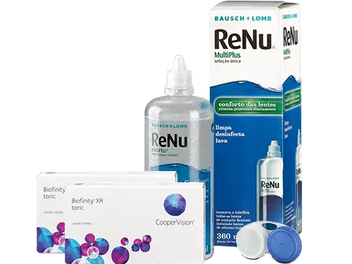 Lentes de Contato Biofinity Toric XR + Renu Multiplus - Packs