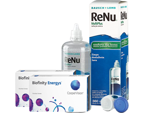Lentes de Contato Biofinity Energys + Renu Multiplus - Packs