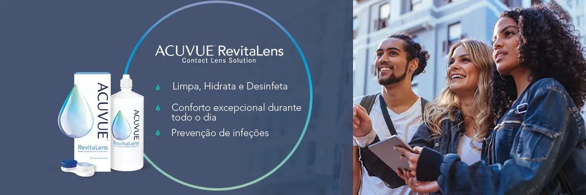 Acuvue Revitalens: Limpa, Hidrata e Desinfeta