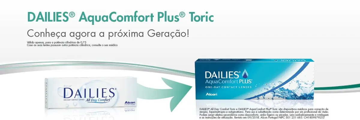 As suas Lentes Contacto Dailies Toric em Lentes de Contacto 365