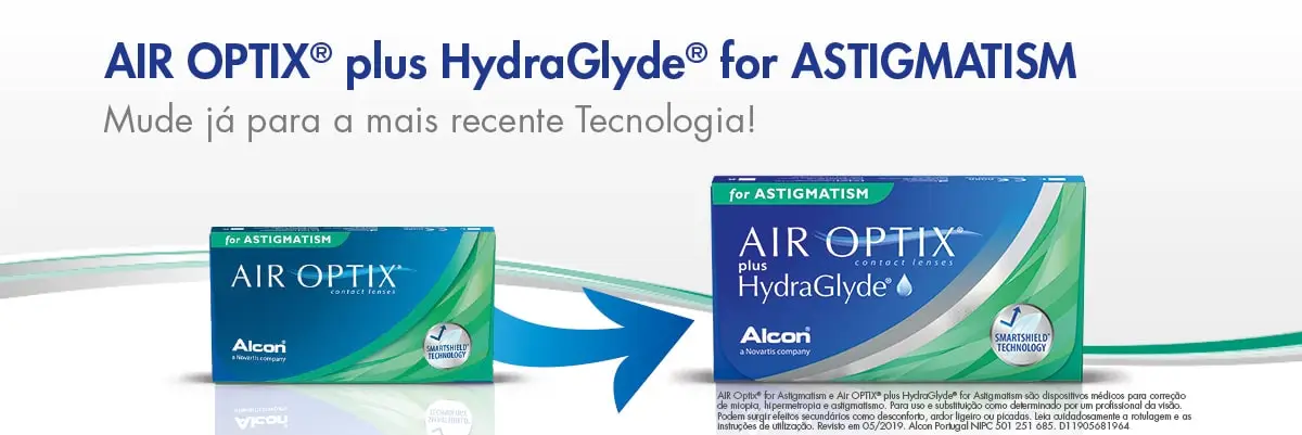 As suas Lentes de Contacto Air Optix plus Hydraglyde for Astigmatism em Lentes de Contacto 365