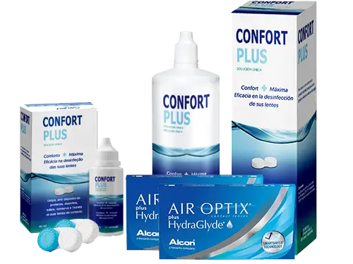 Lentes de Contato Air Optix Plus HydraGlyde + Confort Plus - Packs