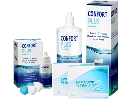 Lentes de Contato Purevision2 + Confort Plus - Packs