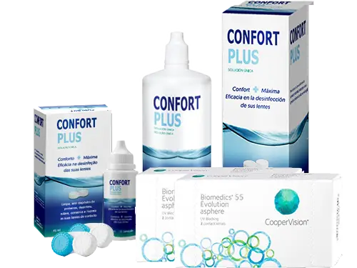 Lentes de Contato Biomedics 55 Evolution + Confort Plus - Packs