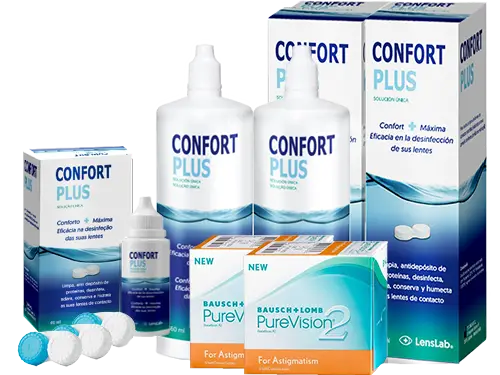 Lentes de Contato Purevision 2 Astigmatismo + Confort Plus - Packs