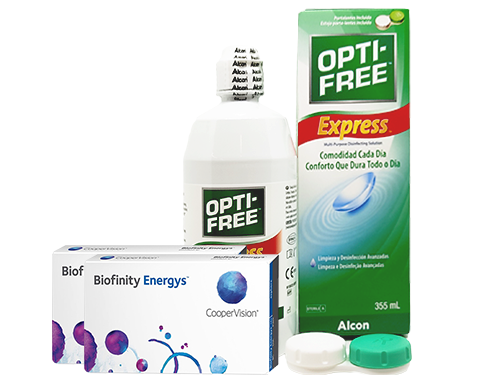 Lentes de Contato Biofinity Energys + Opti-Free Express - Packs