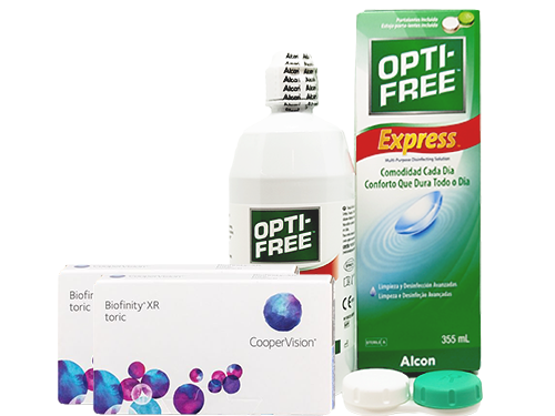 Lentes de Contato Biofinity Toric XR + Opti-Free Express - Packs