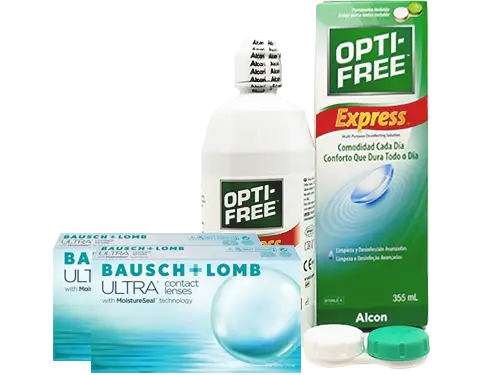 Lentes de Contato Bausch+Lomb ULTRA + Opti-Free Express - Packs