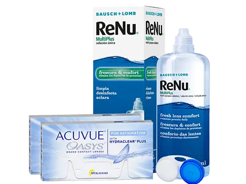 Lentes de Contato Acuvue Oasys for Astigmatism + Renu Multiplus - Packs
