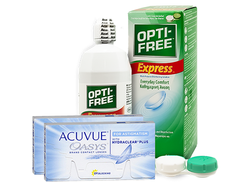Lentes de Contato Acuvue Oasys for Astigmatism + Opti-Free Express - Packs