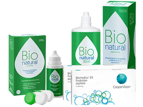 Lentes de Contato Biomedics 55 Evolution + BioNatural - Packs
