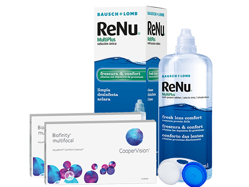 Lentes de Contato Biofinity Multifocal + Renu Multiplus - Packs