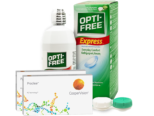 Lentes de Contato Proclear + Opti-Free Express - Packs
