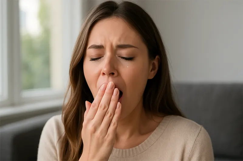 Porque é que bocejo tanto e fico com os olhos a lacrimejar? 