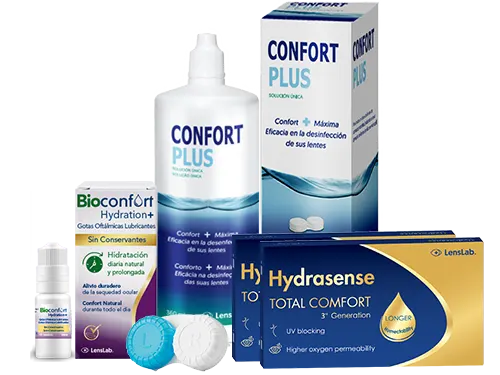 Lentes de Contato Hydrasense Total Comfort + Confort Plus + Bioconfort Hydration - Packs